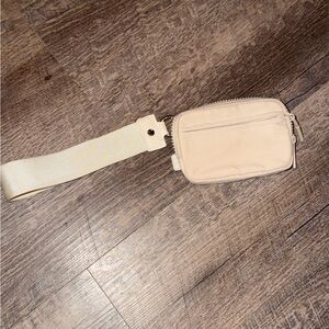 Neutral Canvas Wristlet Pouch